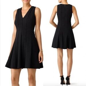 Rebecca Taylor Black V-Neck Mini Dress